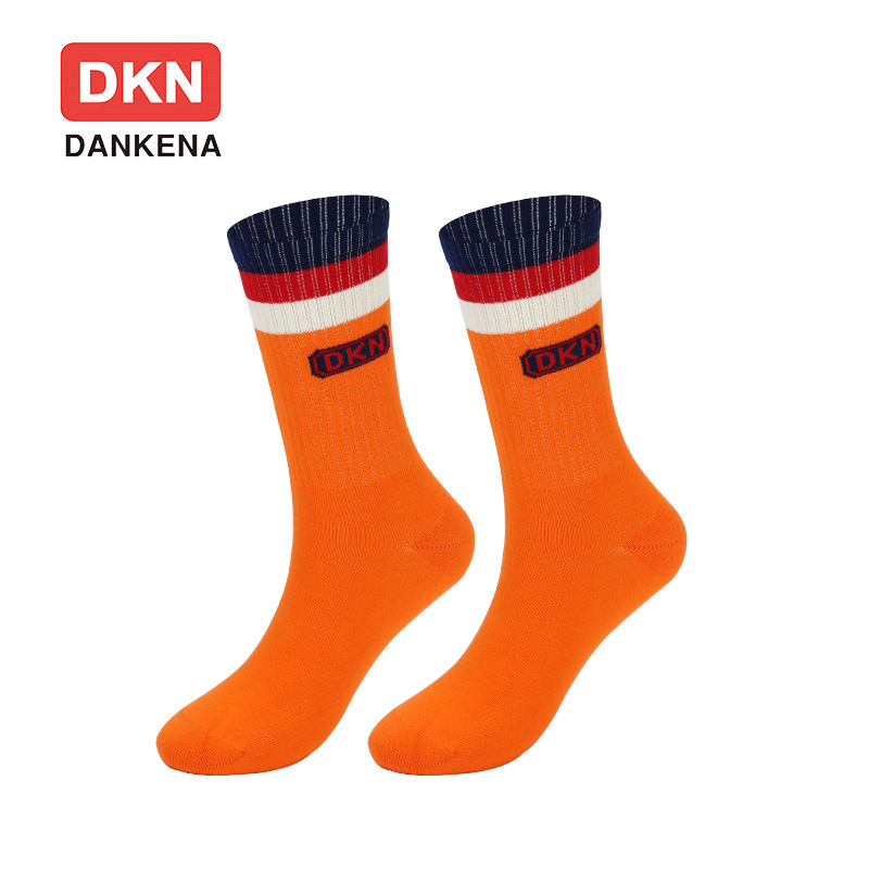 DANKENA 10 Pairs Men Women Stockings Blue Red White Bar Alphabet Socks Bright Colorful Couple Socks